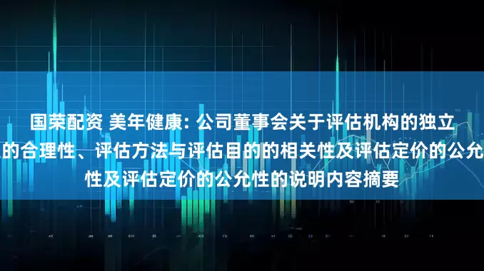 国荣配资 美年健康: 公司董事会关于评估机构的独立性、评估假设前提的合理性、评估方法与评估目的的相关性及评估定价的公允性的说明内容摘要